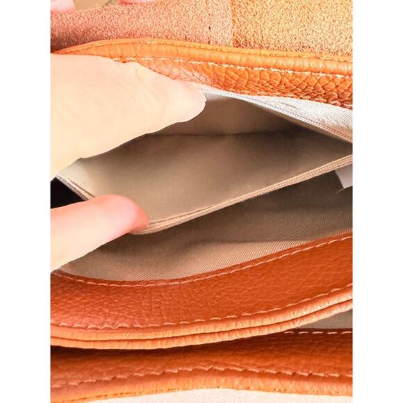 Cherry Paris Layana Cognac Pebbled Leather Crossbody Bag NWT - Picture 6 of 10